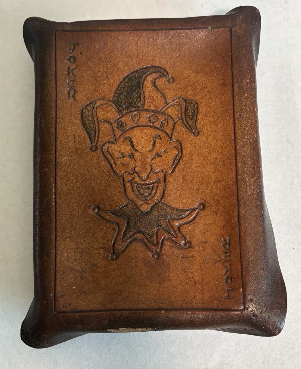 Handmade Leather Case Joker 2 Playing Card Decks Signed Rob Curtis ‘77